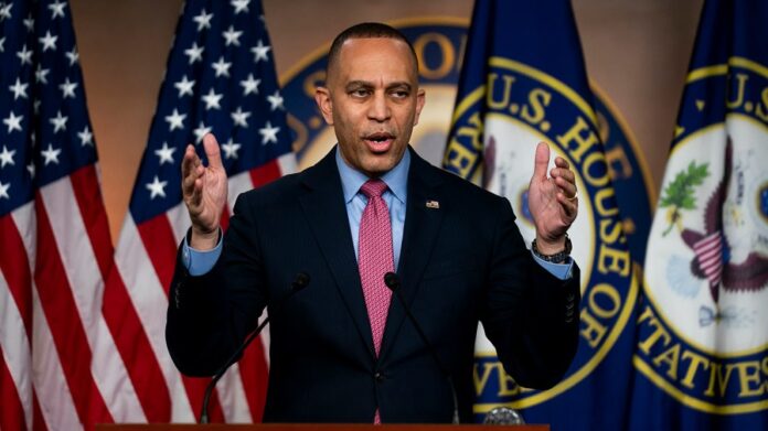 jeffries-declines-to-say-whether-he’ll-block-pentagon-funding:-‘we’ll-cross-that-bridge-when-we-get-to-it’