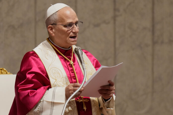 pope-leo-xiv-denounces-the-‘delusion-of-omnipotence’-he-says-fuels-the-us-israeli-war-in-iran