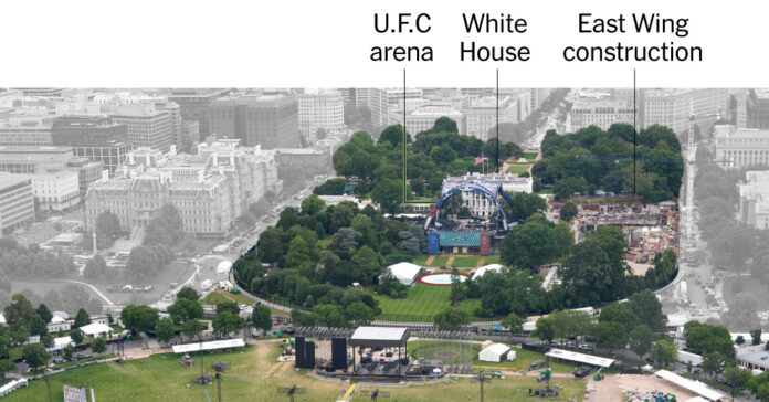 how-trump-and-the-ufc.-transformed-the-white-house-lawn-for-a-fight