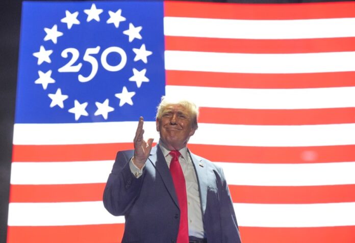 trump-celebrates-america’s-250th-anniversary-in-weather-delayed,-sometimes-partisan-speech