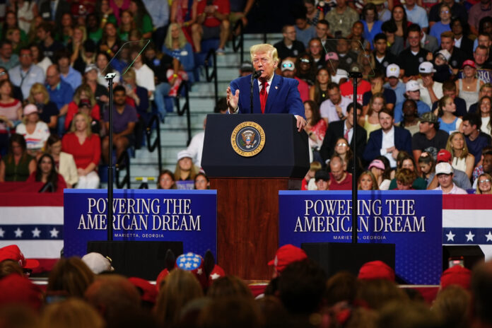 trump’s-split-screen:-war-and-campaigning